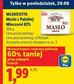 Lidl Mlekovita Masło z Polskiej Mleczarni oferta