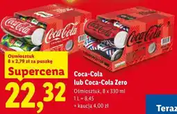 Lidl Coca-Cola lub Coca-Cola Zero, ośmiosztuk oferta