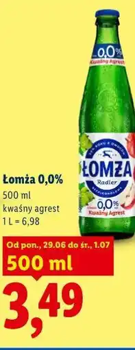 Lidl Łomża 0,0% kwaśny agrest oferta