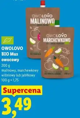 Lidl Owolovo BIO Mus owocowy oferta