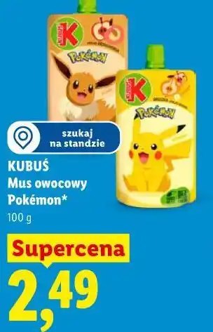 Lidl Kubuś Mus owocowy Pokémon oferta