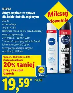 Lidl NIVEA Antyperspirant w sprayu dla kobiet lub dla mężczyzn oferta
