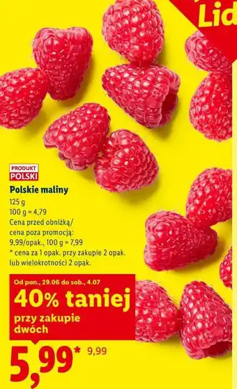 Lidl Polskie maliny oferta