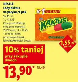 Lidl NESTLÉ Lody Kaktus na patyku, 9-pak oferta