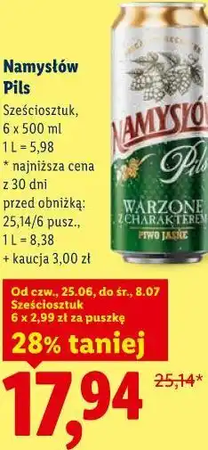 Lidl Namysłów Pils oferta