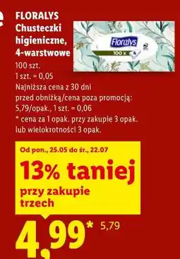 Lidl Floralys Chusteczki higieniczne, 4-warstwowe oferta