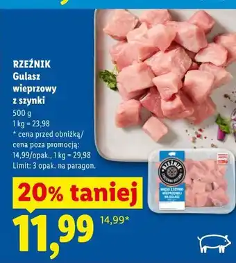 Lidl Rzeźnik Gulasz wieprzowy z szynki oferta