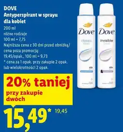 Lidl DOVE Antyperspirant w sprayu dla kobiet oferta