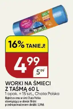 Chata Polska Worki na śmieci z taśmą 60 l oferta