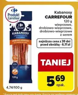 Carrefour Express Kabanosy drobiowo-wieprzowe Carrefour Classic oferta