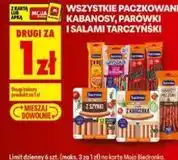 Biedronka Kabanosy, parówki i salami Tarczyński oferta
