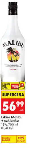 Biedronka Likier Malibu + szklanka oferta