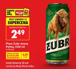 Biedronka Piwo Żubr Jasne Pełne oferta