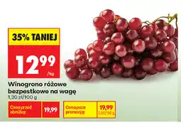 Biedronka Winogrono różowe bezpestkowe na wagę oferta
