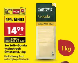 Biedronka Ser żółty Gouda w plastrach Światowid oferta