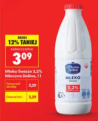 Biedronka Mleko Świeże 3,2% Mleczna Dolina oferta