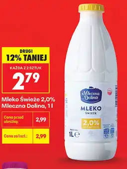 Biedronka Mleko Świeże 2,0% Mleczna Dolina oferta
