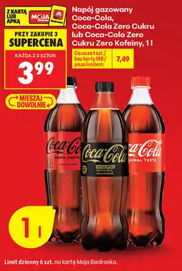 Biedronka Napój gazowany Coca-Cola, Coca-Cola Zero Cukru lub Coca-Cola Zero Cukru Zero Kofeiny oferta