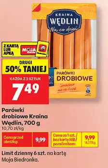 Biedronka Parówki drobiowe Kraina Wędlin oferta