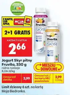 Biedronka Jogurt Skyr pitny Fruvita oferta