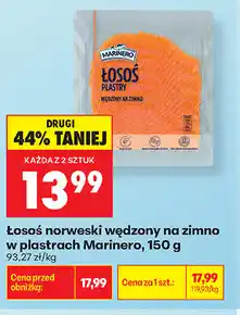 Biedronka Łosoś norweski wędzony na zimno w plastrach Marinero oferta