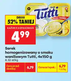 Biedronka Serek homogenizowany o smaku waniliowym Tutti oferta