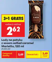 Biedronka Lody na patyku z sosem salted caramel Marletto oferta