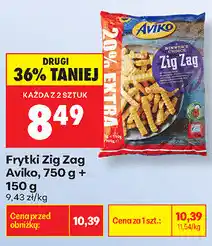 Biedronka Frytki Zig Zag Aviko, 750 g + 150 g oferta