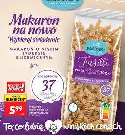 Biedronka Makaron fusilli niskie IG Pastani oferta