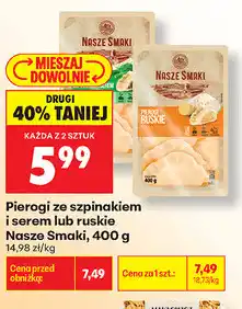 Biedronka Pierogi ze szpinakiem i serem lub ruskie Nasze Smaki oferta