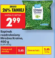 Biedronka Szpinak rozdrobniony Mroźna Kraina oferta