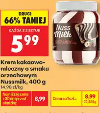 Biedronka Krem kakaowo-mleczny o smaku orzechowym Nussmilk oferta