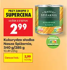Biedronka Kukurydza słodka Nasza Spiżarnia oferta