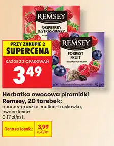 Biedronka Herbatka owocowa piramidki Remsey, 20 torebek: ananas-gruszka, malina-truskawka, owoce leśne oferta