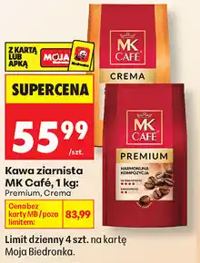 Biedronka Kawa ziarnista MK Café, 1 kg: Premium, Crema oferta