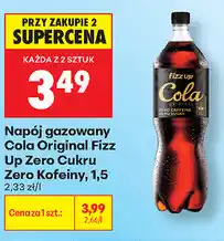 Biedronka Napój gazowany Cola Original Fizz Up Zero Cukru Zero Kofeiny oferta