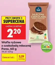 Biedronka Wafle ryżowe z czekoladą mleczną Pano oferta