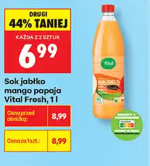 Biedronka Sok jabłko mango papaja Vital Fresh oferta