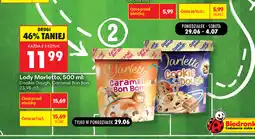 Biedronka Lody Marletto, 500 ml: Cookie Dough, Caramel Bon Bon oferta