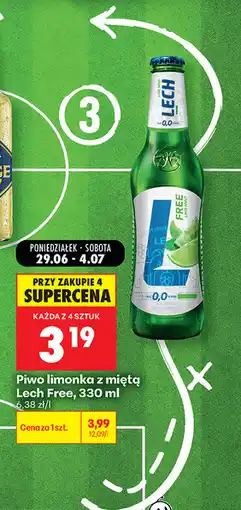 Biedronka Piwo limonka z miętą Lech Free oferta