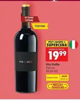 Biedronka Wino wytrawne czerwone Via Italia oferta