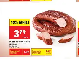 Biedronka Kiełbasa wiejska Płatek oferta