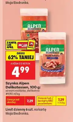 Biedronka Szynka szwarcwaldzka Alpen Delikatessen oferta