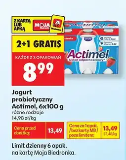 Biedronka Jogurt probiotyczny Danone Actimel 6-pak oferta