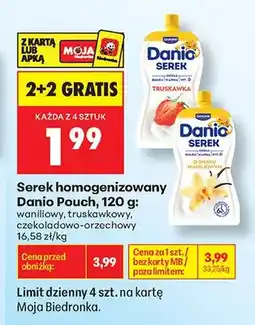 Biedronka Serek homogenizowany Danone Danio Pouch waniliowy oferta