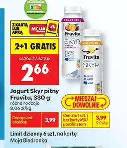 Biedronka Jogurt Skyr pitny Fruvita wanilia oferta