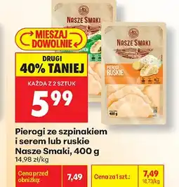 Biedronka Pierogi ze szpinakiem i serem Nasze Smaki oferta