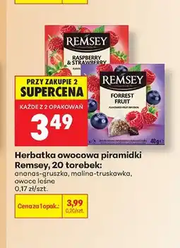 Biedronka Herbatka owocowa piramidki Remsey owoce leśne oferta