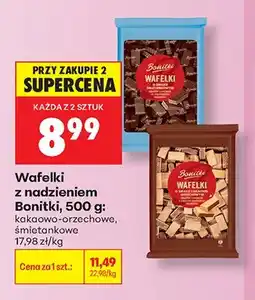 Biedronka Wafelki z nadzieniem Bonitki o smaku kakaowo-orzechowym oferta