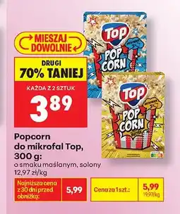 Biedronka Popcorn do mikrofal solony Top oferta